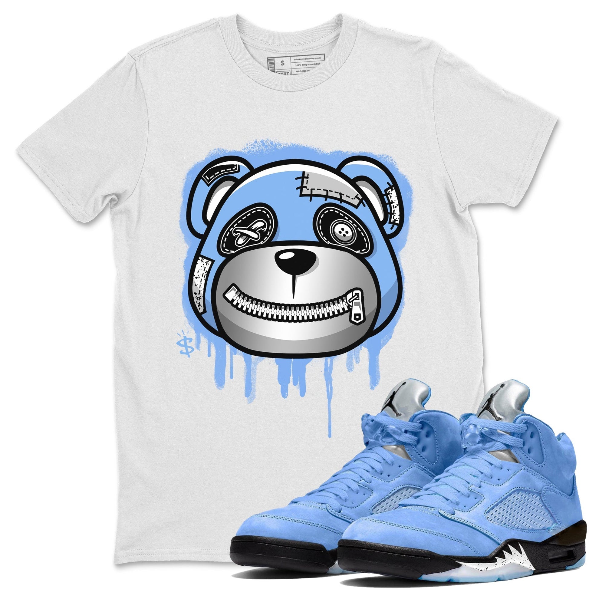 Bear Face Unisex Tops - Air Jordan 5 UNC