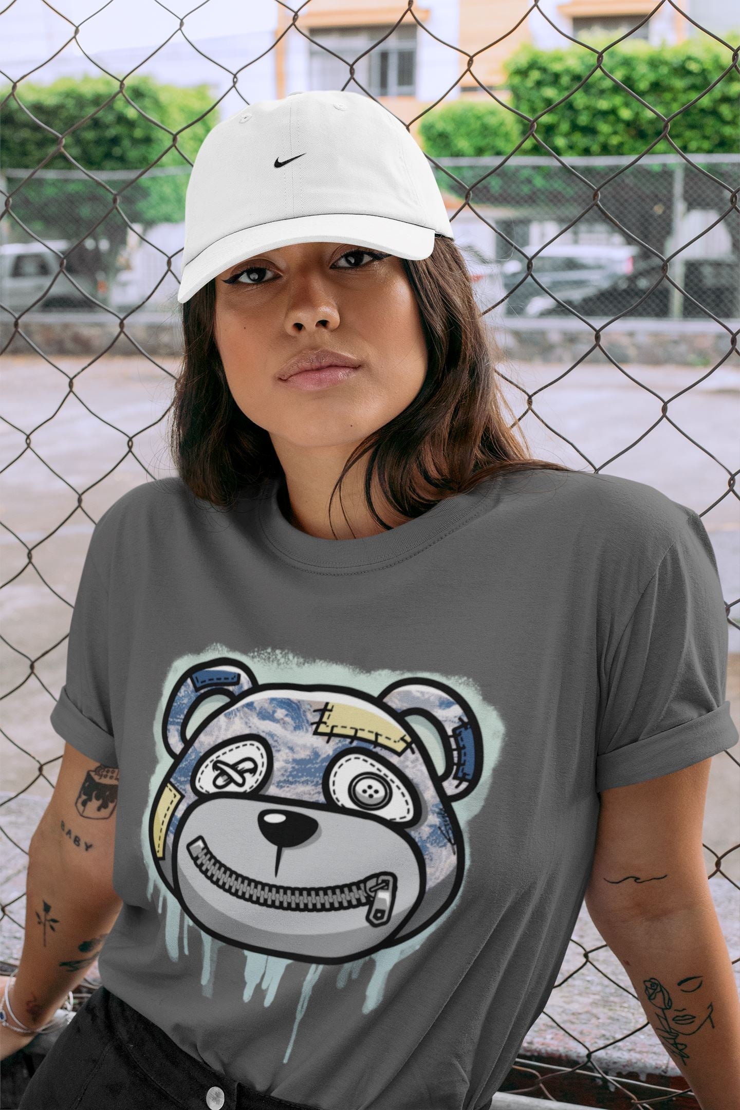 Bear Face Unisex Tops - Yeezy 350 MX Blue