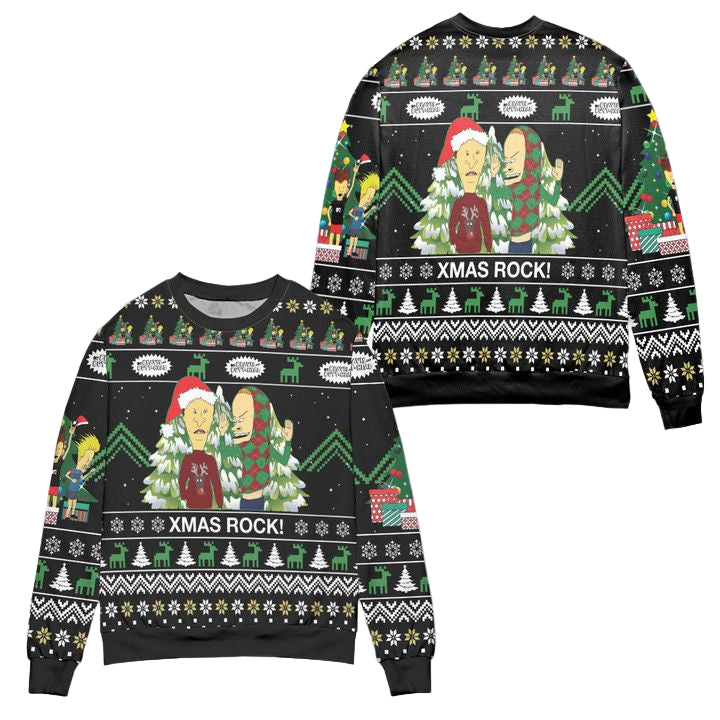 Beavis and Butt-Head Xmas Rock Ugly Christmas Sweater ? Usalast