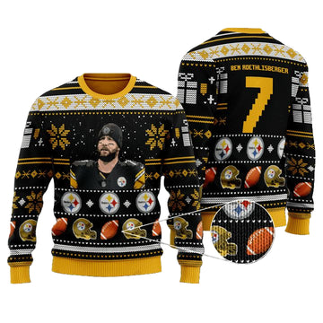 Ben Roethlisberger 7 Pittsburgh Steelers Nfl Christmas Sweater ? Usalast