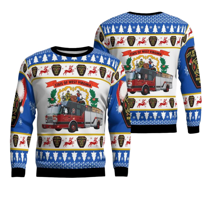 Benwood Marshall County West Virginia Benwood Fire Department Christmas Sweater 3D ? Usalast