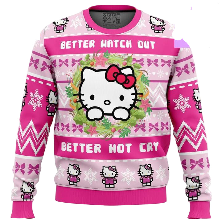 Better Watch Out Disney Hello Kitty 3d Ugly Christmas Sweater ? Usalast