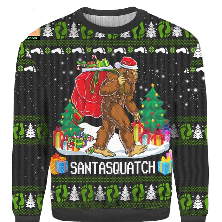 Bigfoot Santasquatch 3D Ugly Christmas Sweater ? Usalast