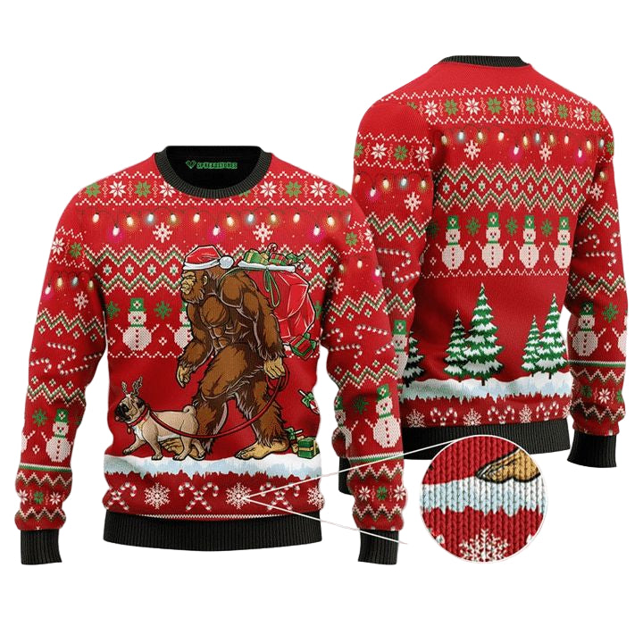 Bigfoot With Pug Ugly Christmas Sweater 2022 ? Usalast