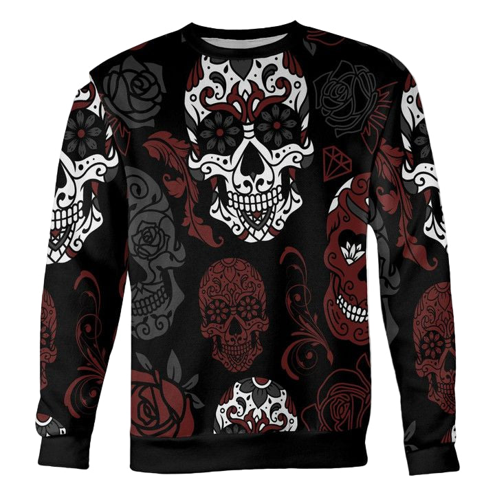 Black And Red Sugar Skull Sweater ? Usalast