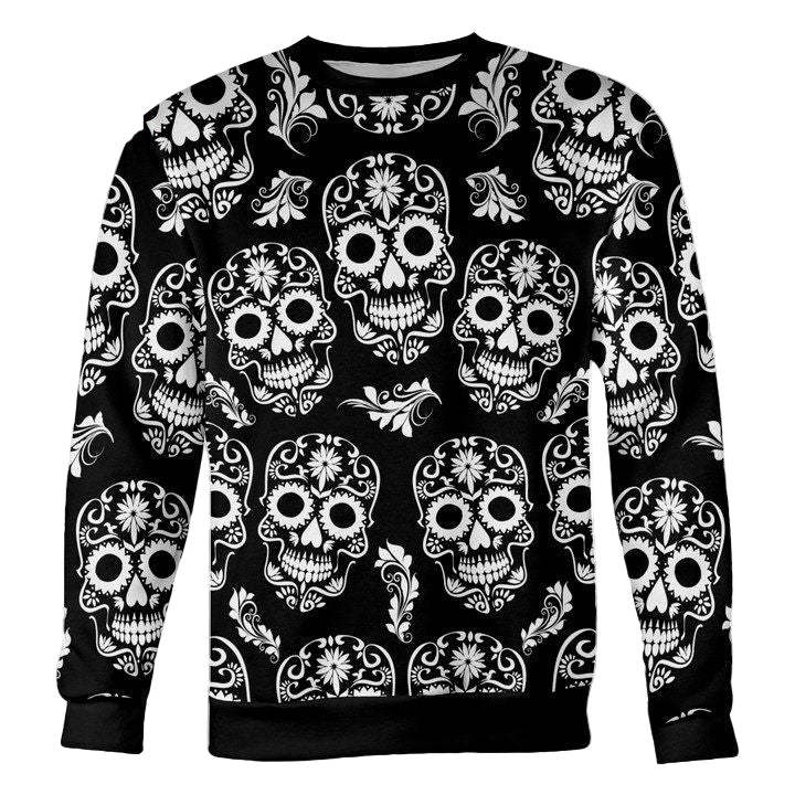 Black And White Sugar Skull Sweater ? Usalast