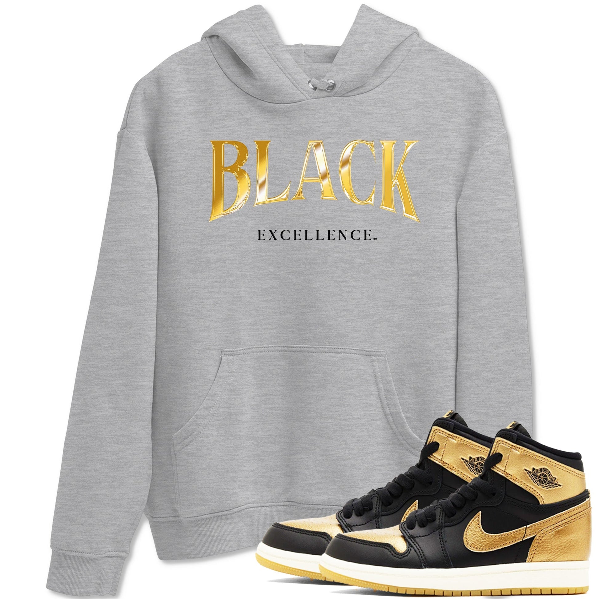 Black Excellence Sneaker Tees - Air Jordan 1 Black Metallic Gold