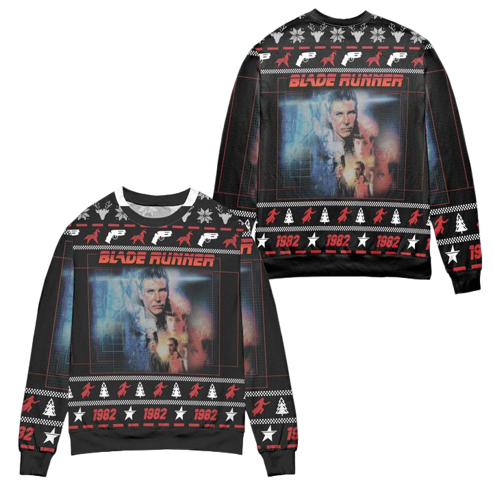 Blade Runner 1982 Pine Tree Pattern Ugly Christmas Sweater ? Black ? Usalast