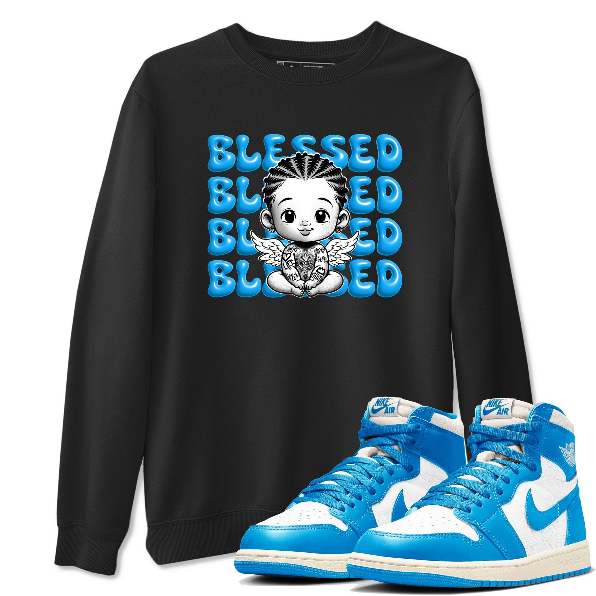 Blessed Baby Sneaker Tees - Air Jordan 1 UNC Reimagined