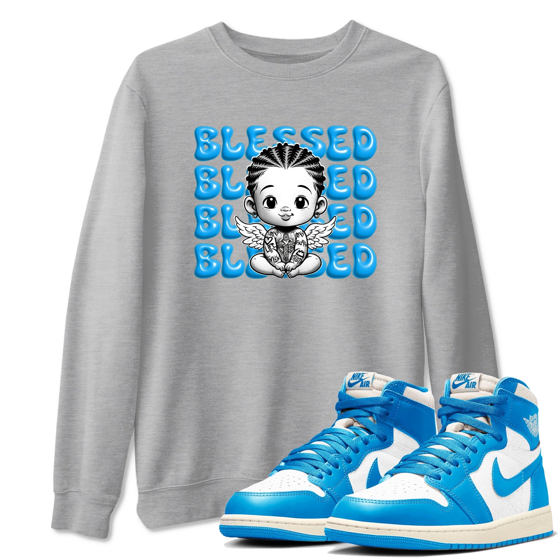 Blessed Baby Sneaker Tees - Air Jordan 1 UNC Reimagined