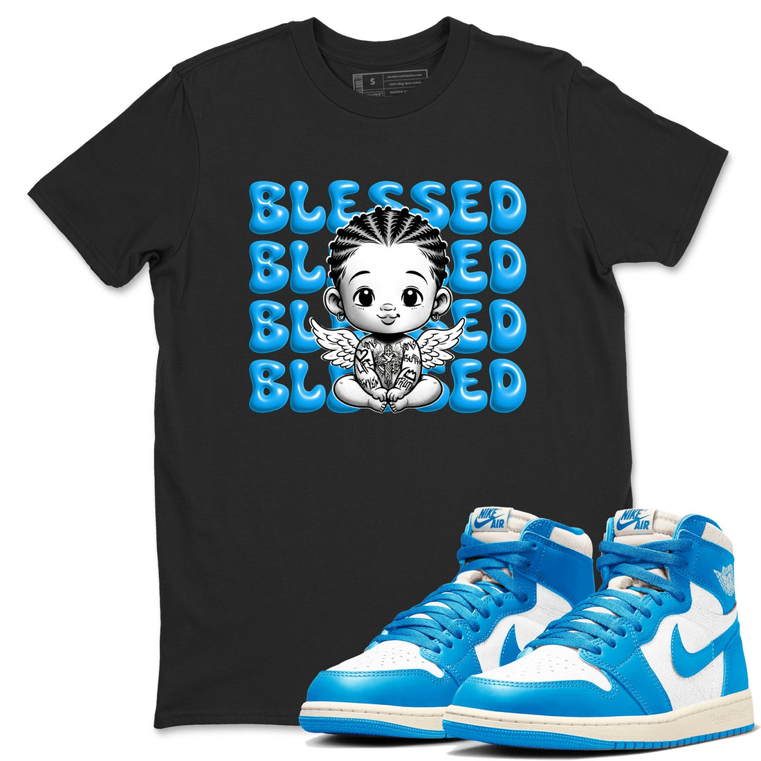 Blessed Baby Sneaker Tees - Air Jordan 1 UNC Reimagined