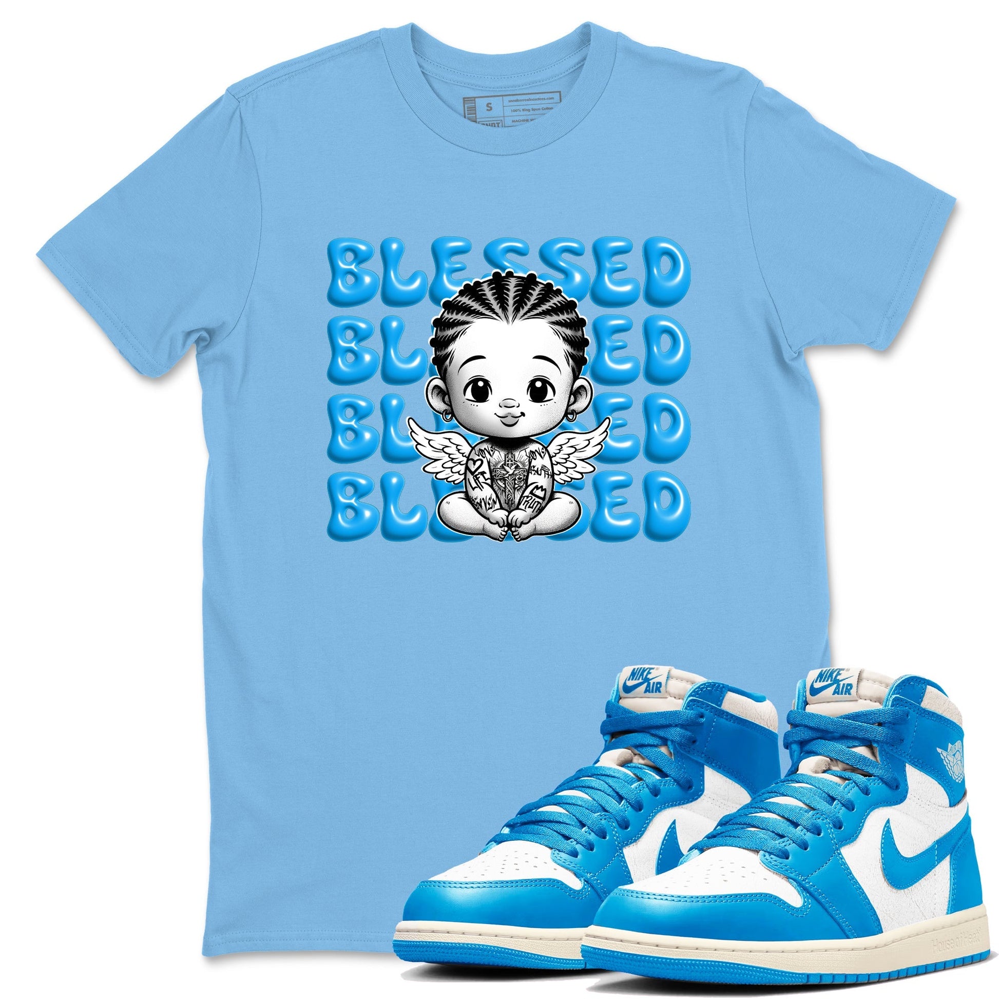 Blessed Baby Sneaker Tees - Air Jordan 1 UNC Reimagined