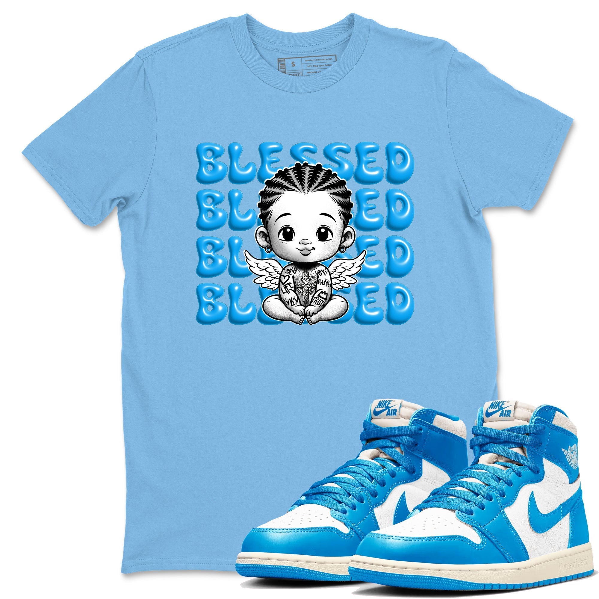 Blessed Baby Sneaker Tees - Air Jordan 1 UNC Reimagined