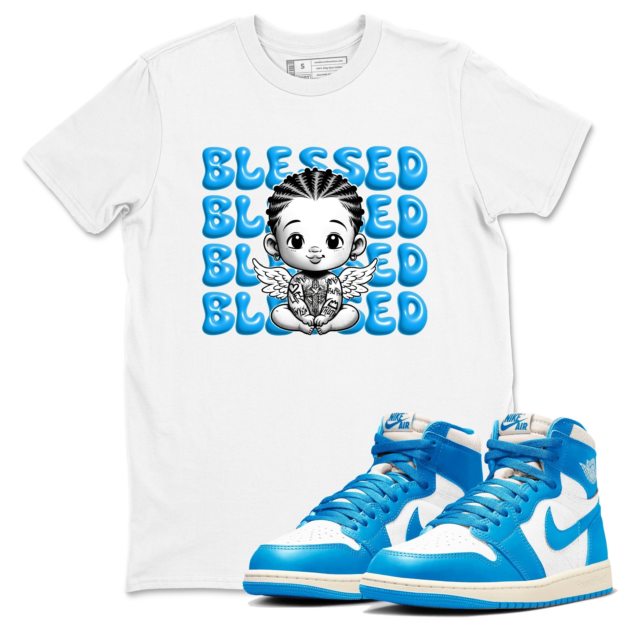 Blessed Baby Sneaker Tees - Air Jordan 1 UNC Reimagined