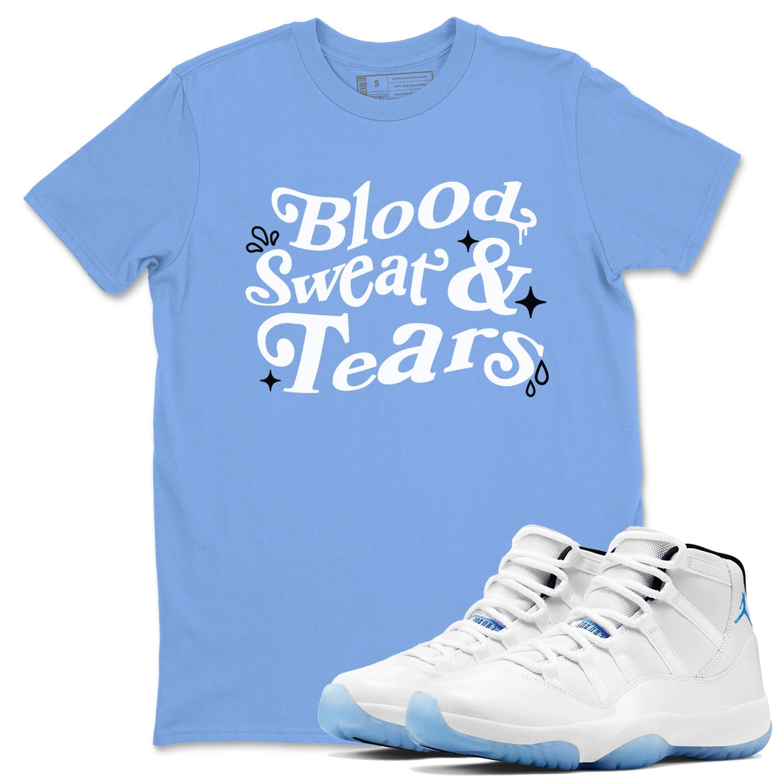 Blood Sweat Tears Sneaker Tees - Air Jordan 11 Legend Blue