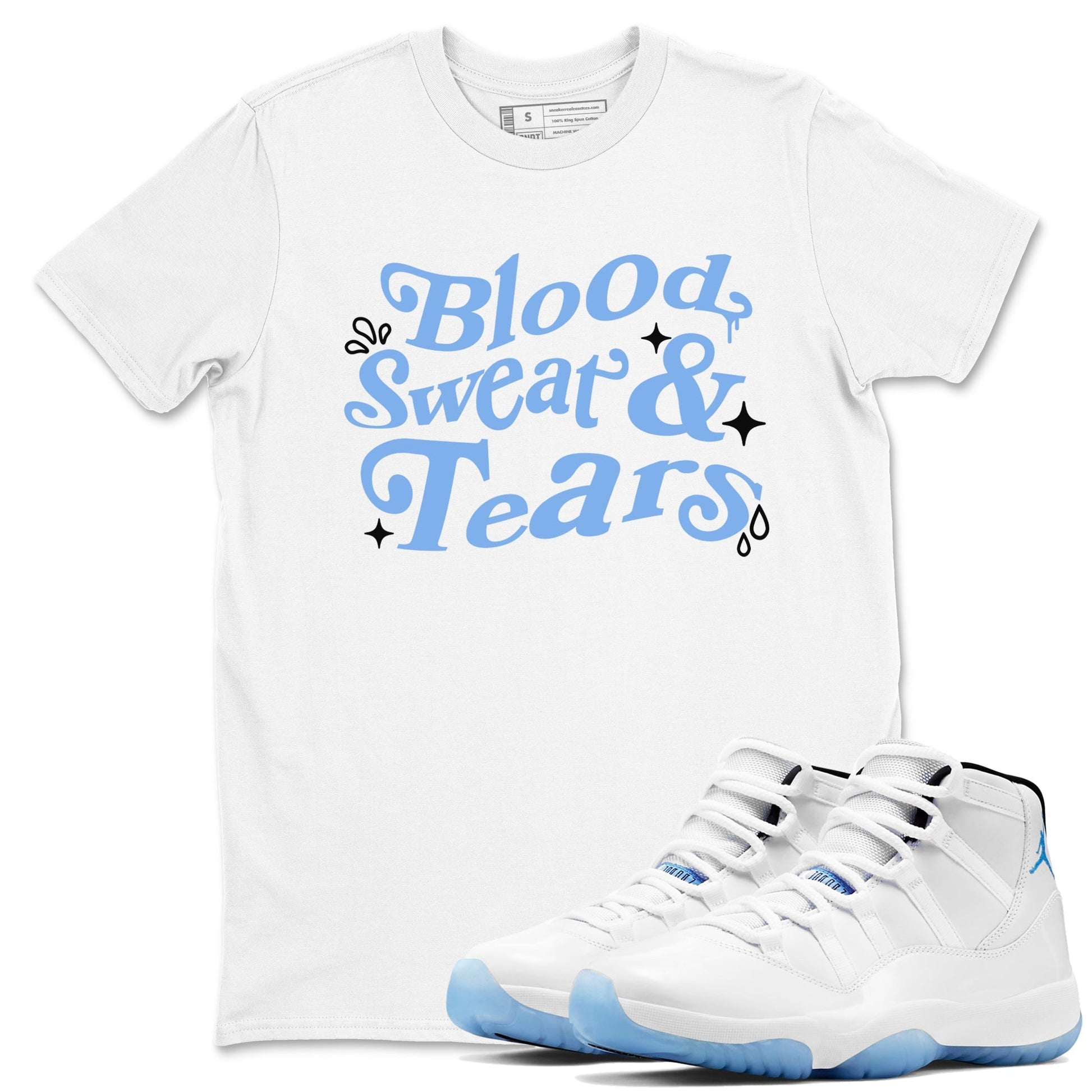 Blood Sweat Tears Sneaker Tees - Air Jordan 11 Legend Blue