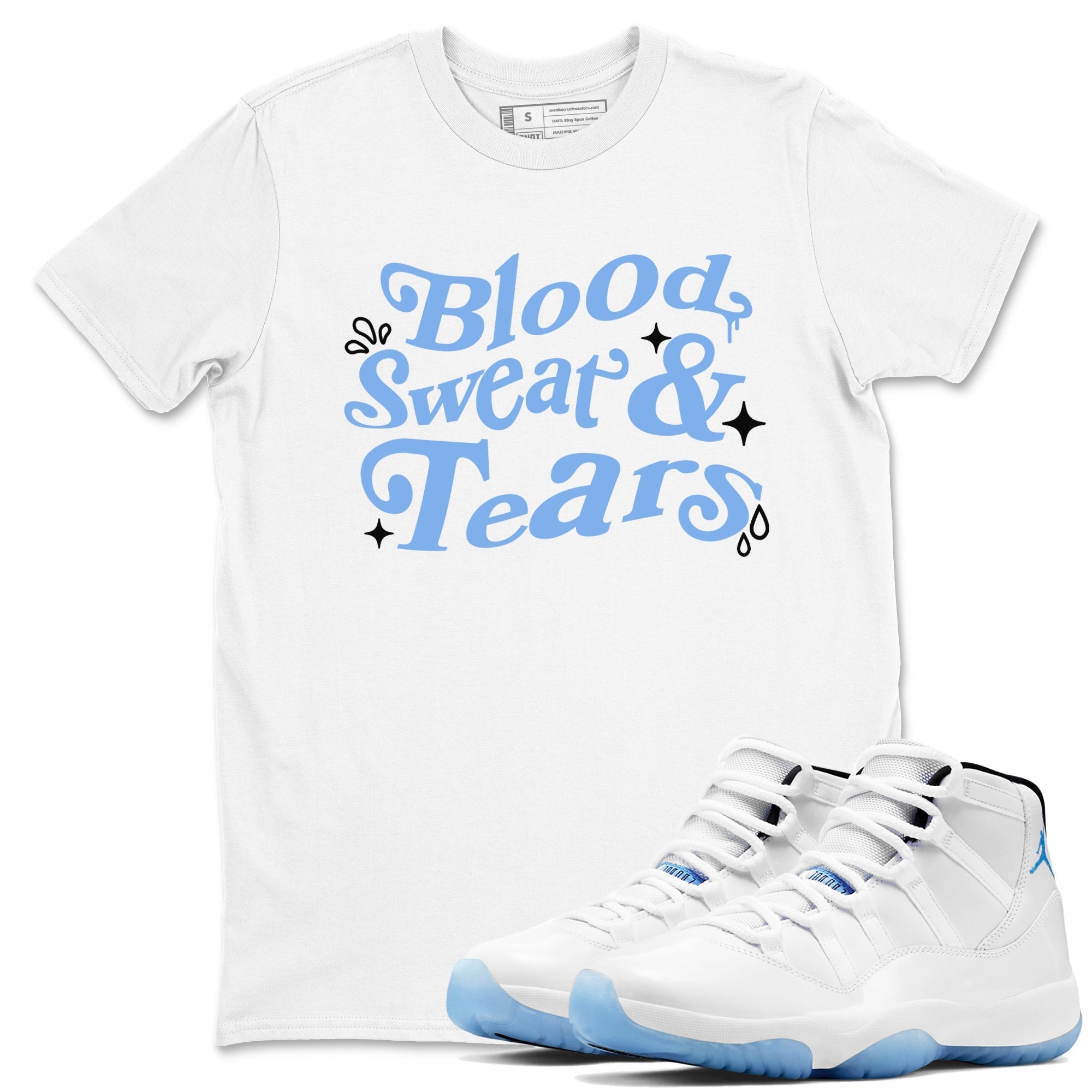 Blood Sweat Tears Sneaker Tees - Air Jordan 11 Legend Blue