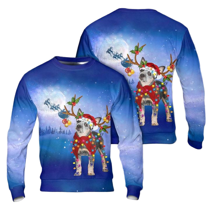 Blue Heeler Christmas AOP Sweater ? Usalast
