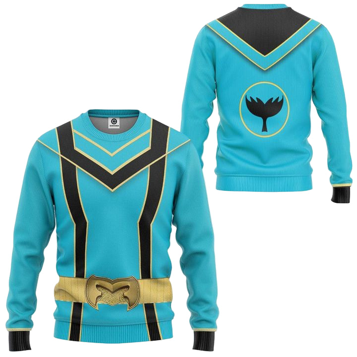 Blue Power Rangers Mystic Force Costume Ugly Christmas Sweater ? Usalast