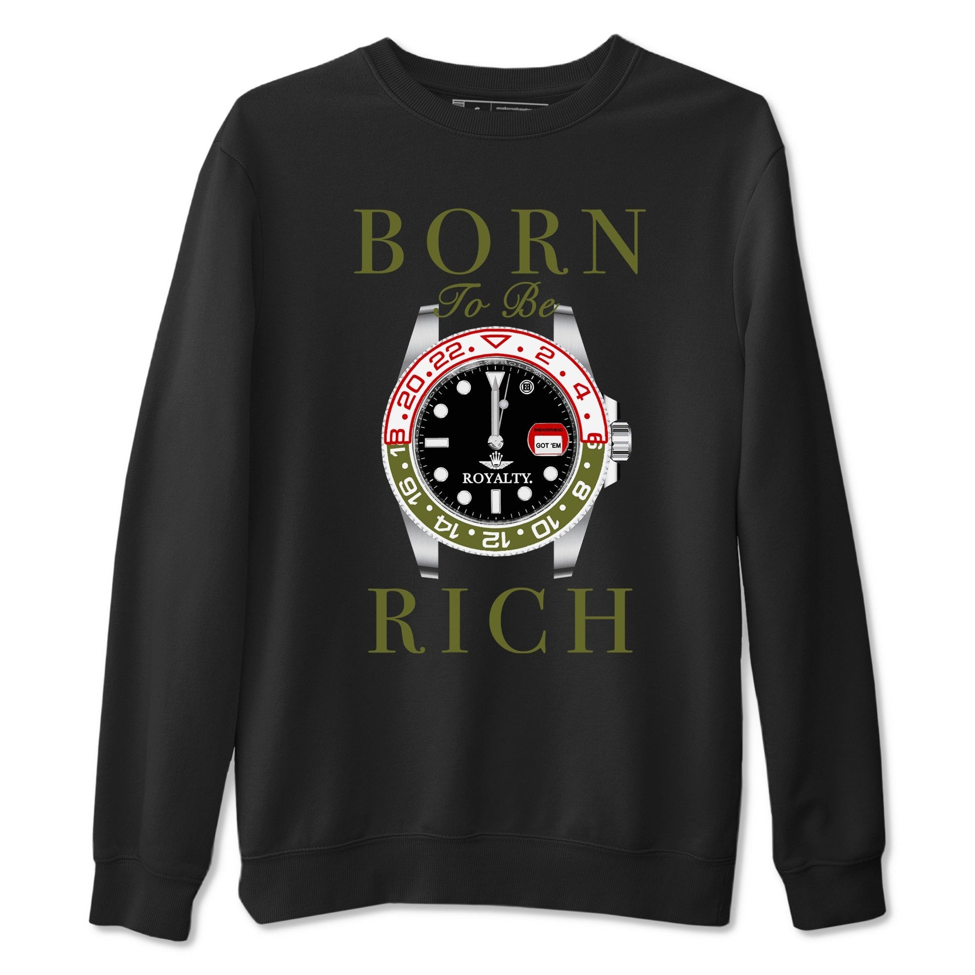 Born To Be Rich Sneaker Tees - Air Jordan 1 Travis Scott Medium Olive