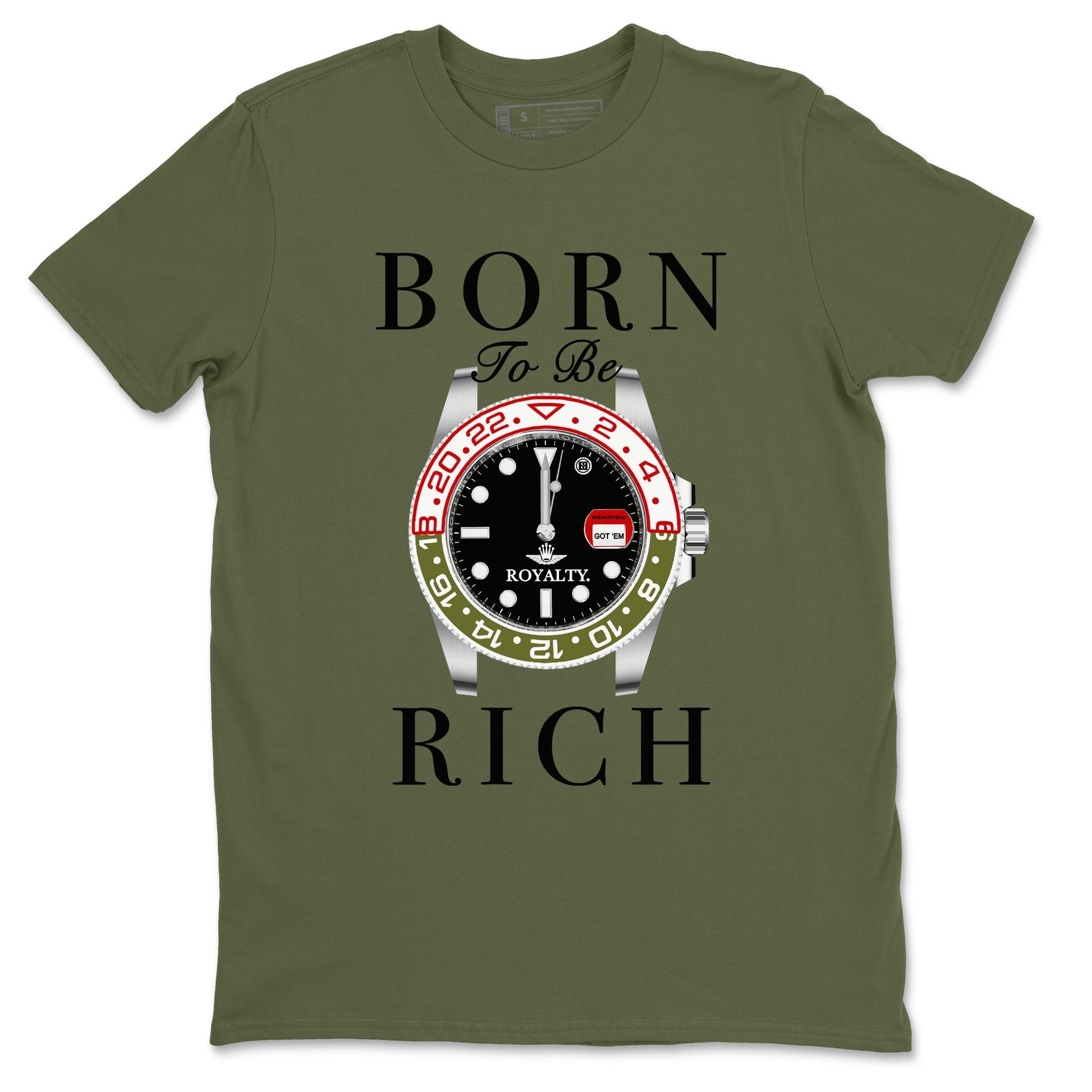 Born To Be Rich Sneaker Tees - Air Jordan 1 Travis Scott Medium Olive