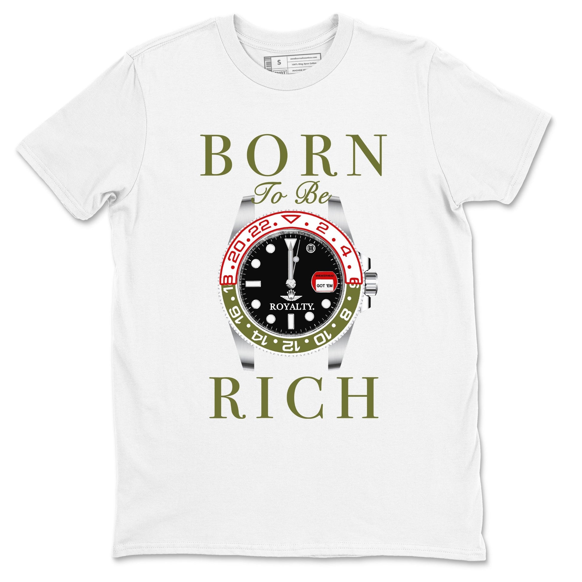 Born To Be Rich Sneaker Tees - Air Jordan 1 Travis Scott Medium Olive