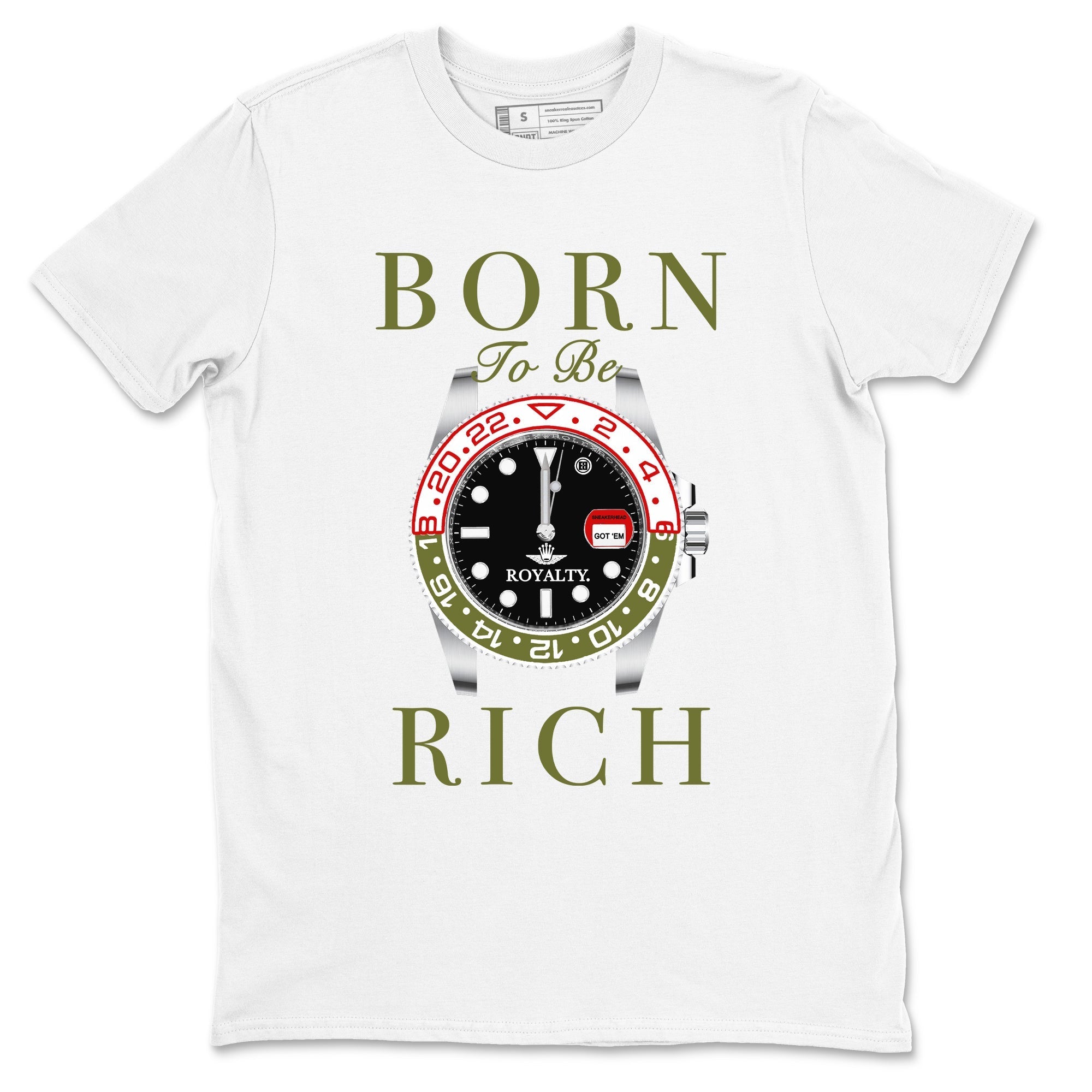Born To Be Rich Sneaker Tees - Air Jordan 1 Travis Scott Medium Olive