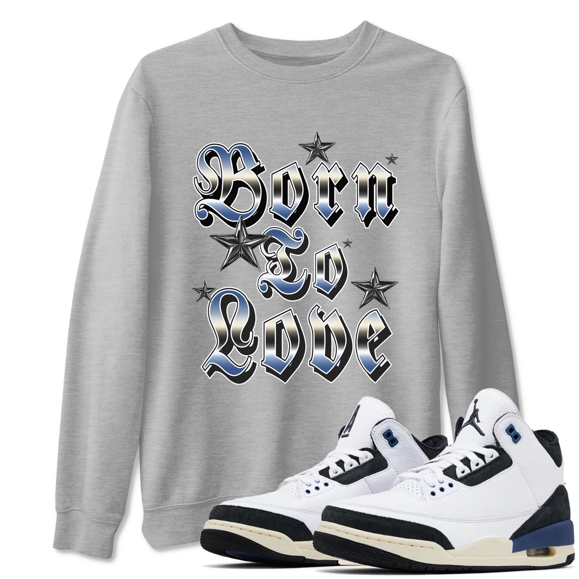 Born To Love Sneaker Tees - Air Jordan 3 A Ma Maniere x Diffused Blue