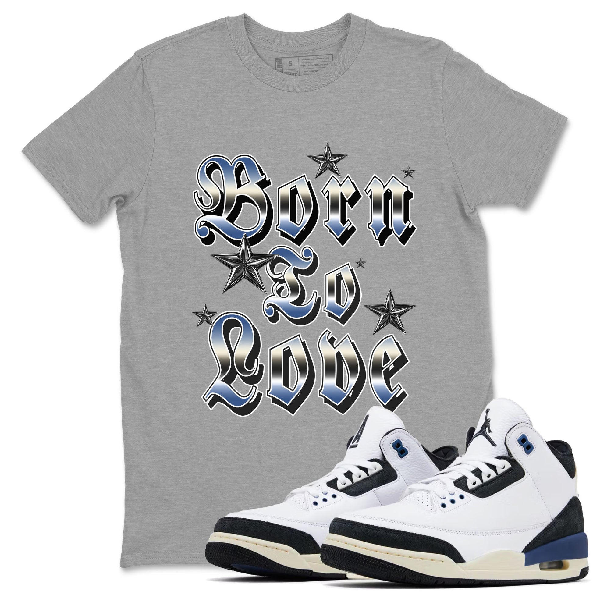 Born To Love Sneaker Tees - Air Jordan 3 A Ma Maniere x Diffused Blue