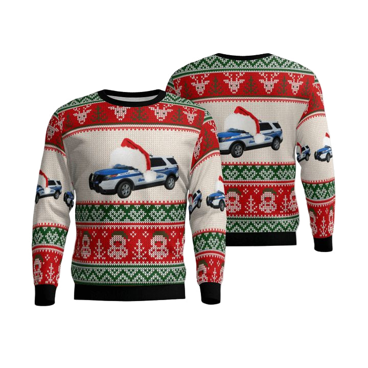 Boston Police Department Christmas AOP Sweater ? Usalast