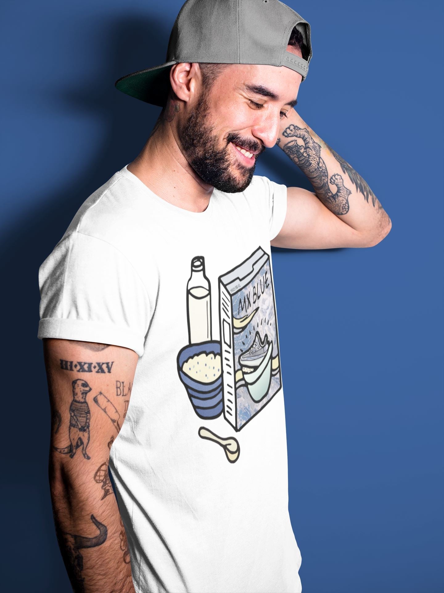Breakfast Cereal Unisex Tops - Yeezy 350 MX Blue