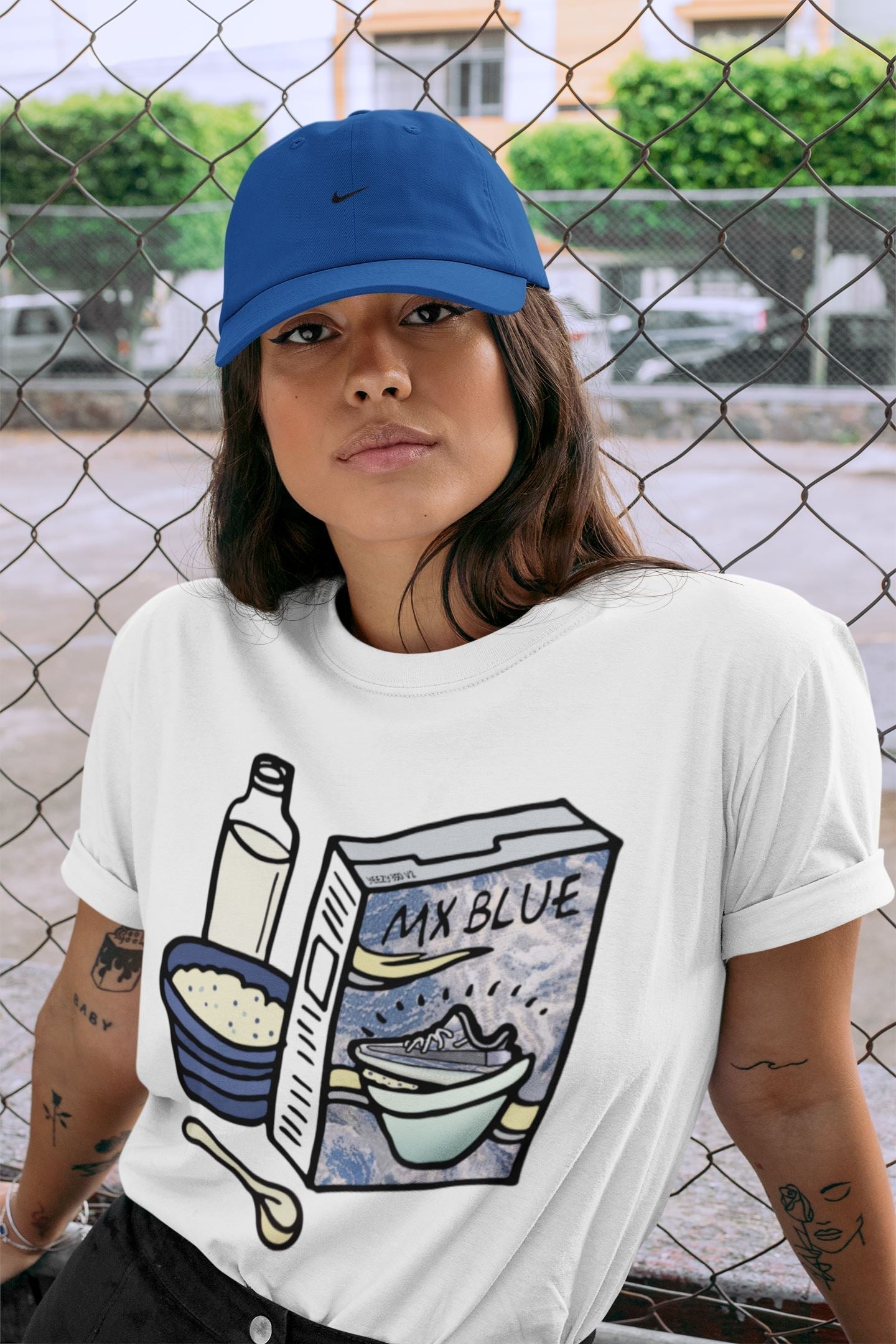 Breakfast Cereal Unisex Tops - Yeezy 350 MX Blue