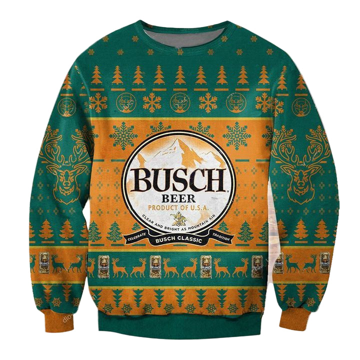 Busch Beer Green Ugly Christmas Sweater 2022 ? Usalast