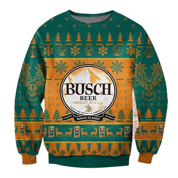 Busch Beer Green Ugly Christmas Sweater 2022 ? Usalast