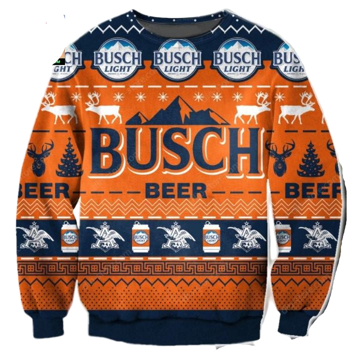 Busch Beer Orange Ugly Christmas Sweater 2022 ? Usalast
