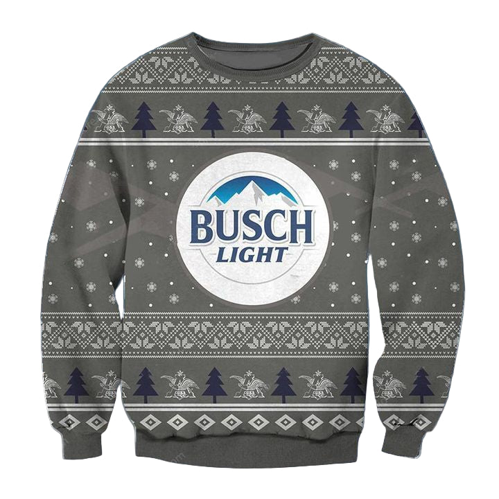 Busch Light Grey Ugly Christmas Sweater 2022 ? Usalast