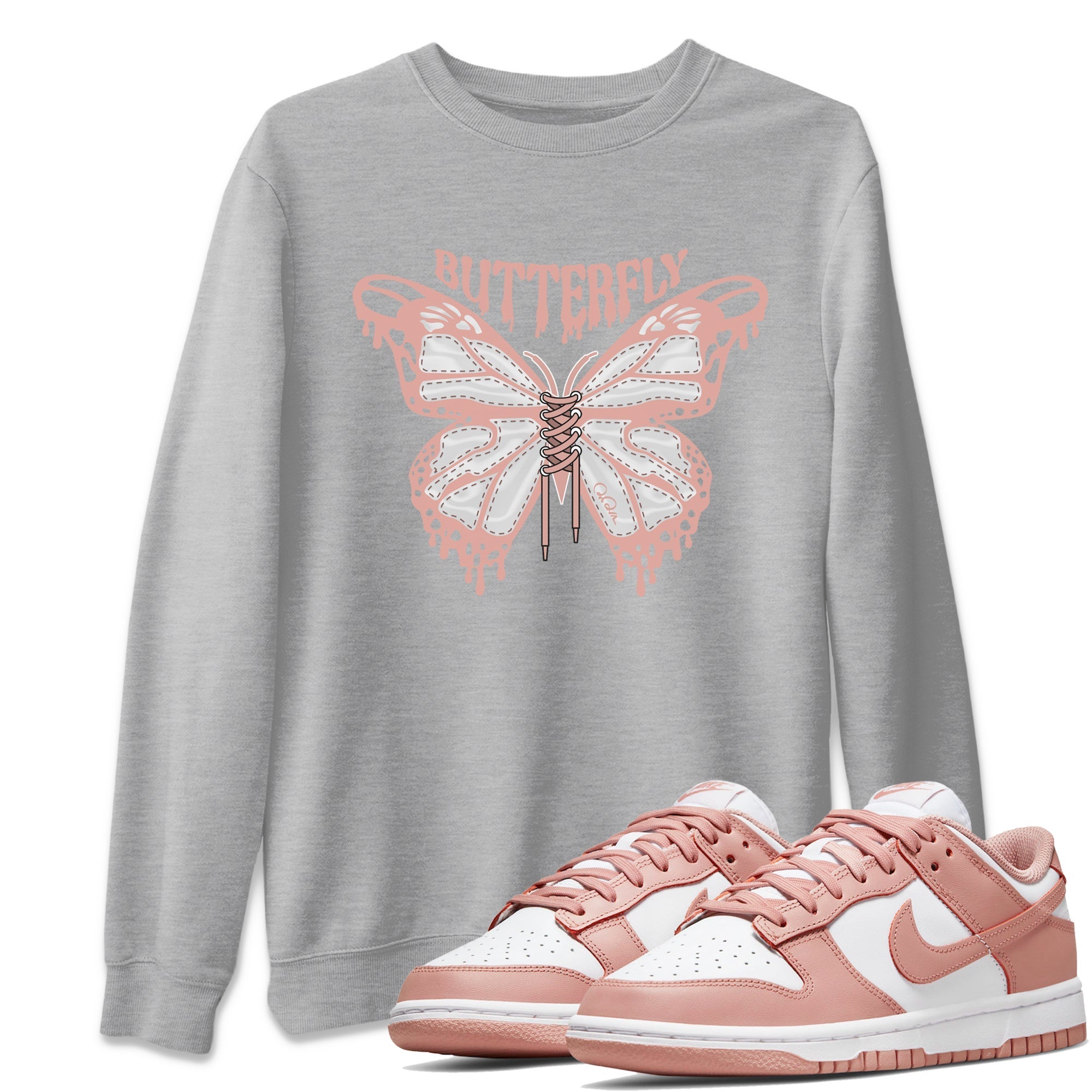 Butterfly Sneaker Tee - Dunk Rose Whisper