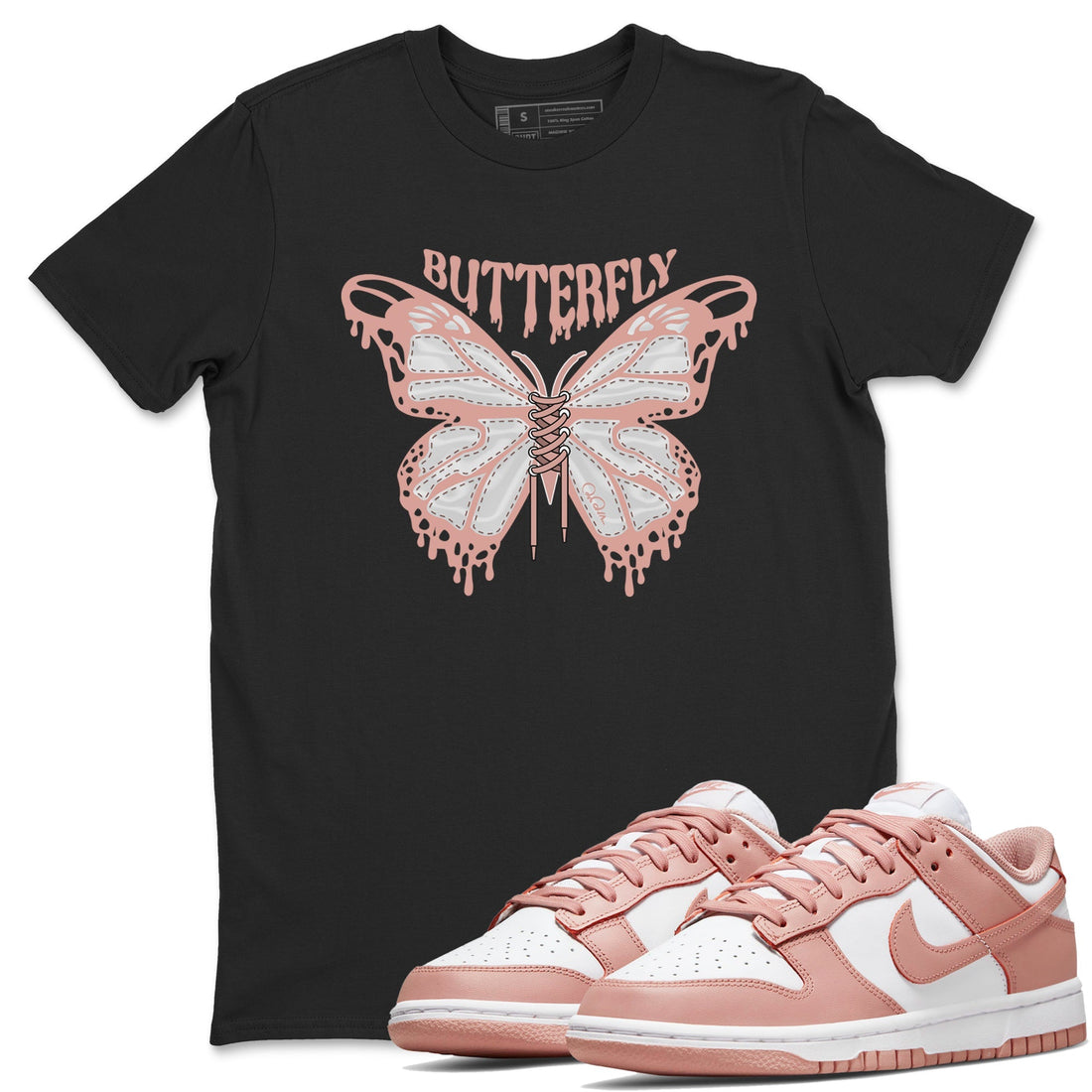 Butterfly Sneaker Tee - Dunk Rose Whisper
