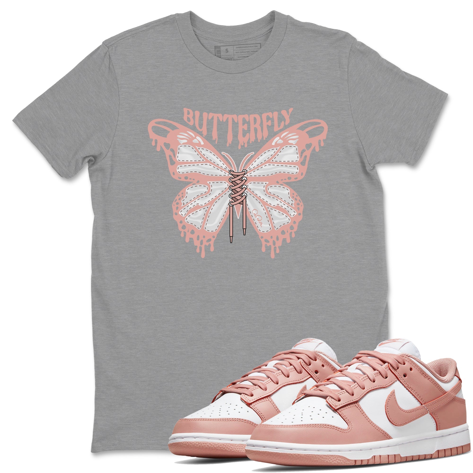 Butterfly Sneaker Tee - Dunk Rose Whisper