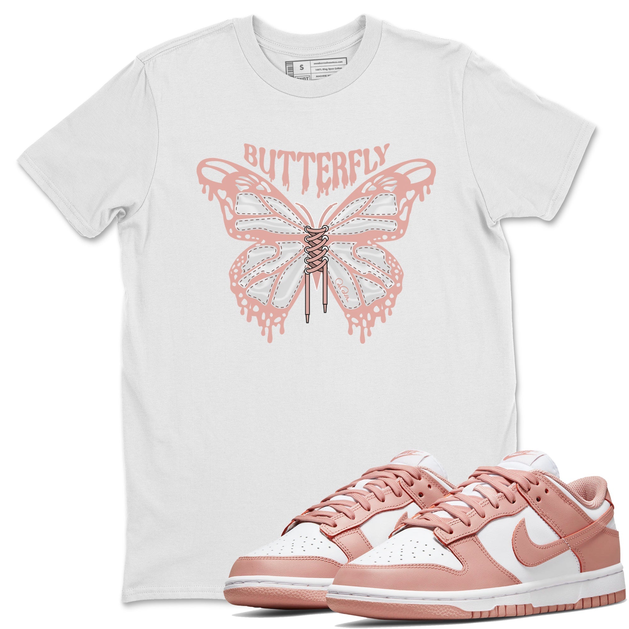 Butterfly Sneaker Tee - Dunk Rose Whisper