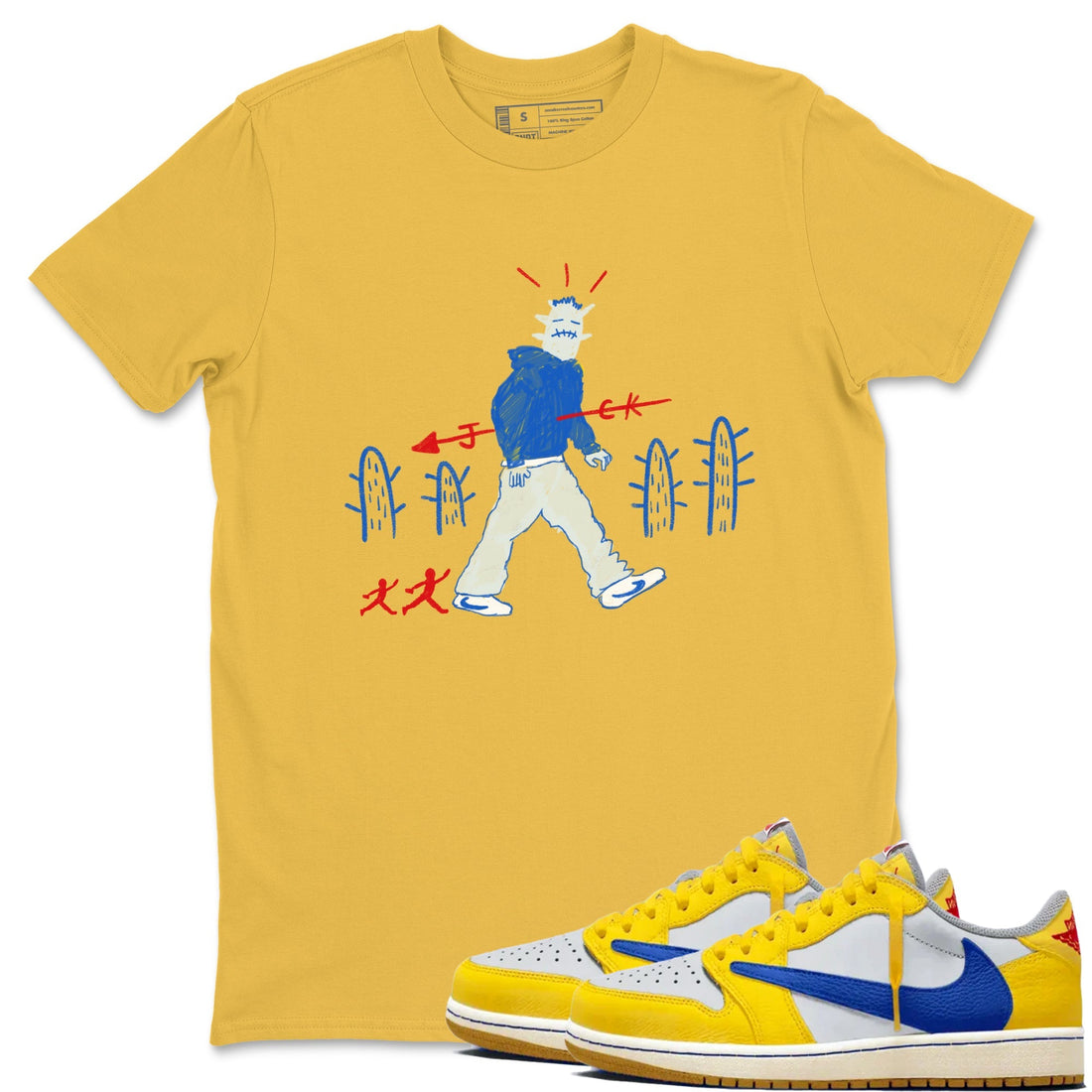 Cactus Man Sneaker Tees - Air Jordan 1 Travis Scott Canary