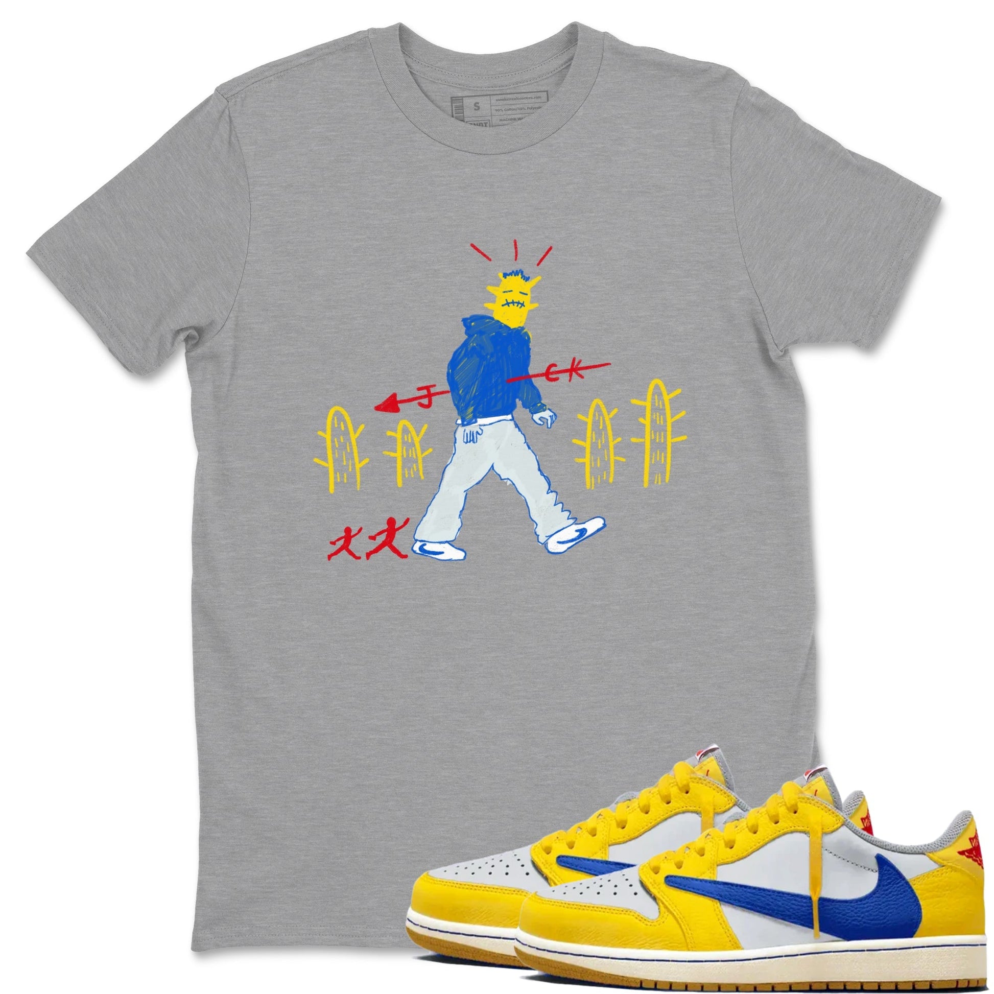 Cactus Man Sneaker Tees - Air Jordan 1 Travis Scott Canary