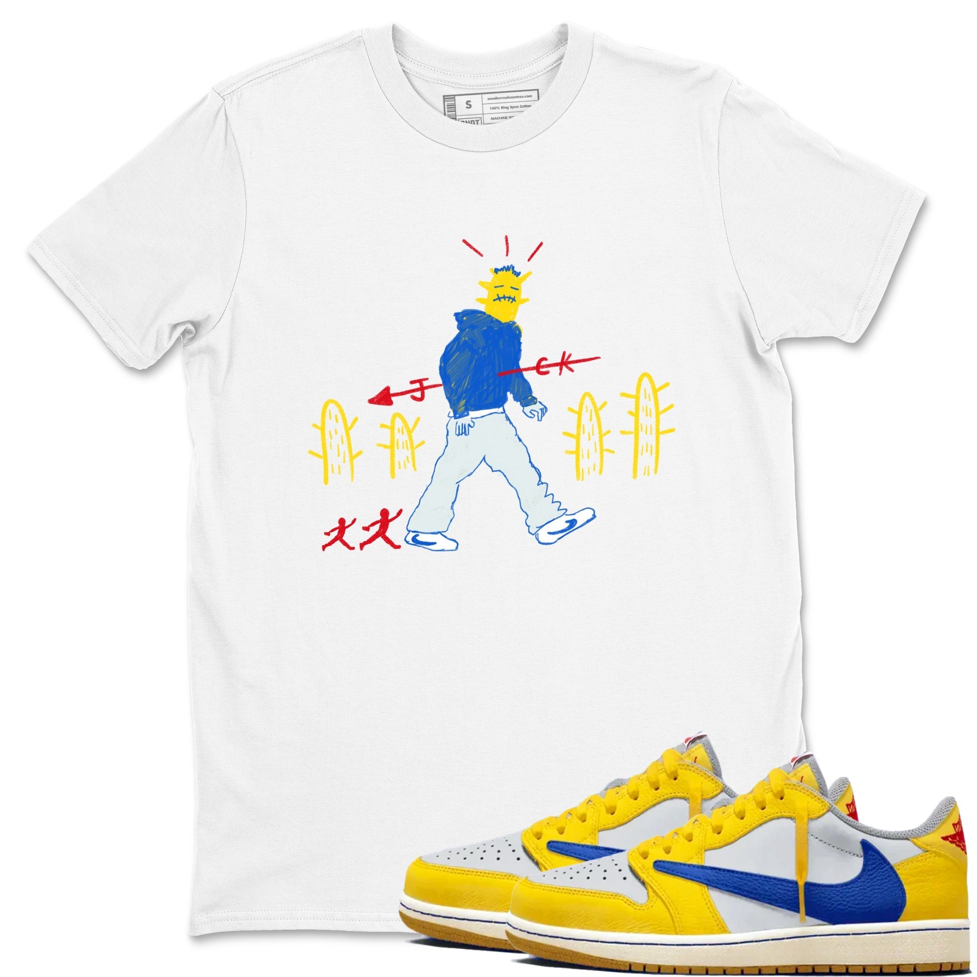 Cactus Man Sneaker Tees - Air Jordan 1 Travis Scott Canary