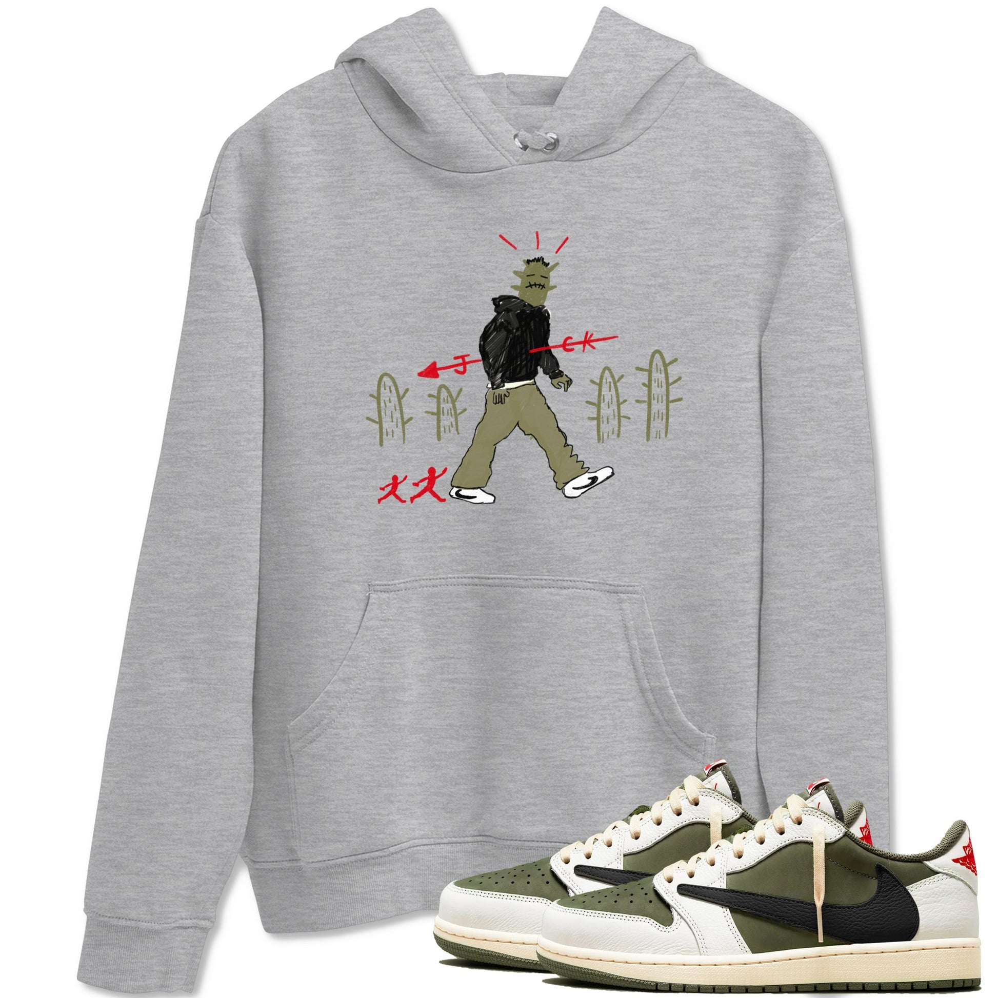 Cactus Man Sneaker Tees - Air Jordan 1 Travis Scott Medium Olive