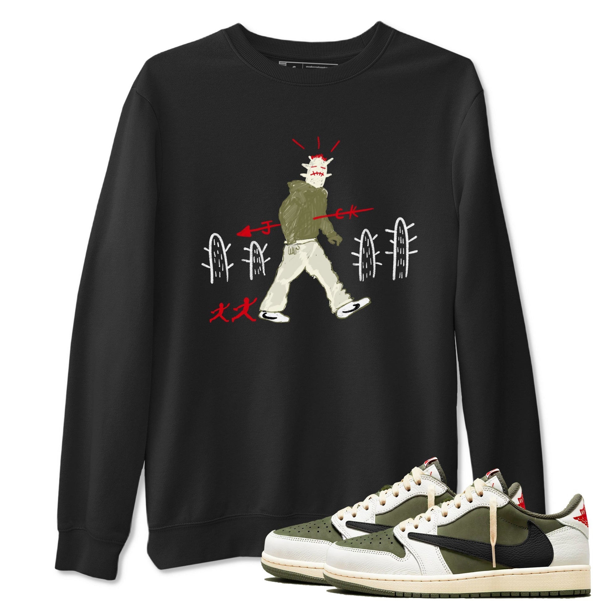 Cactus Man Sneaker Tees - Air Jordan 1 Travis Scott Medium Olive