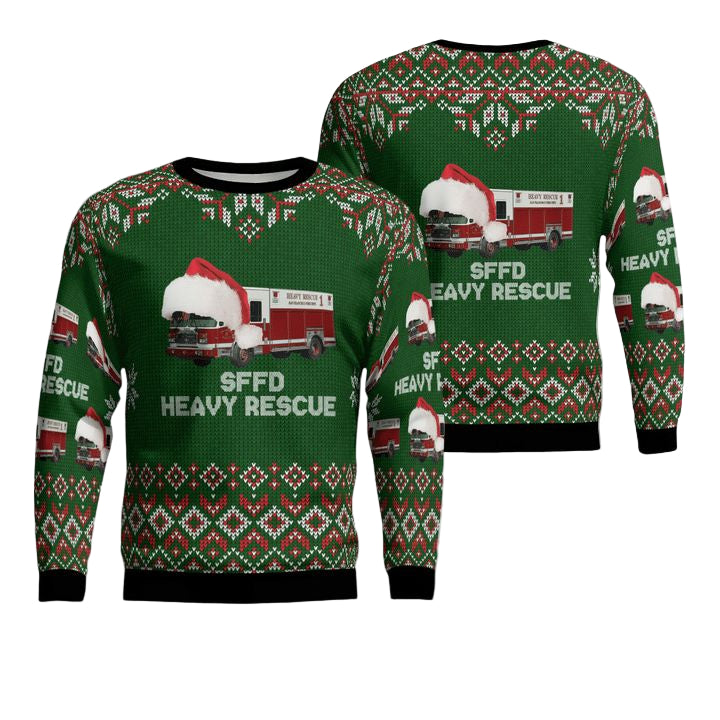 California San Francisco Fire Department Heavy Rescue 1 AOP Sweater ? Usalast