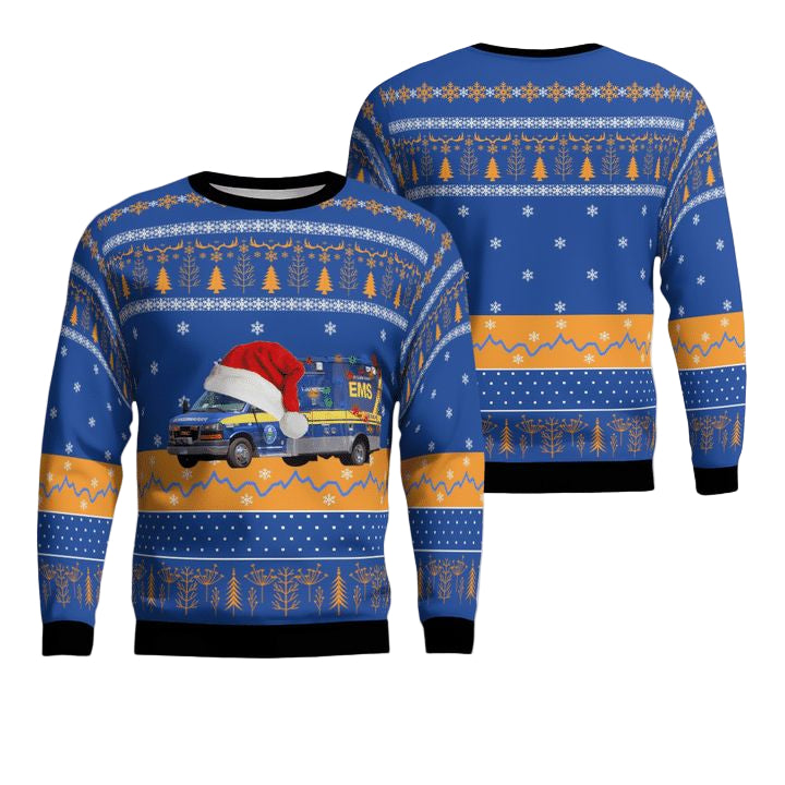 California Santa Clara County EMS Christmas Sweater 3D ? S591 ? Usalast