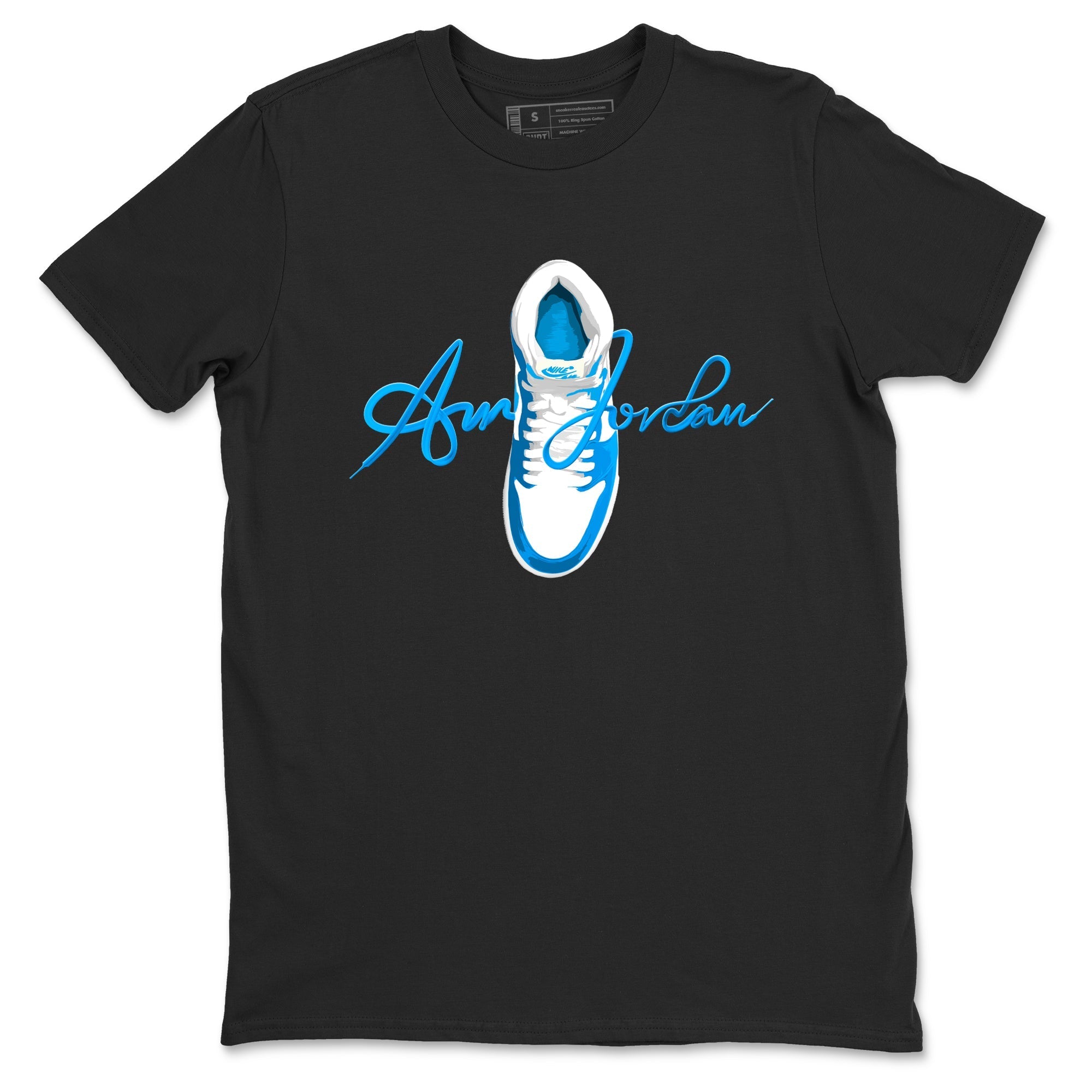 Caligraphy Shoe Lace Sneaker Tees - Air Jordan 1 UNC Reimagined