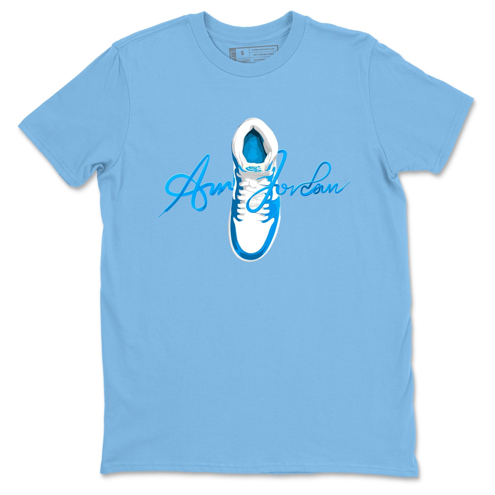 Caligraphy Shoe Lace Sneaker Tees - Air Jordan 1 UNC Reimagined