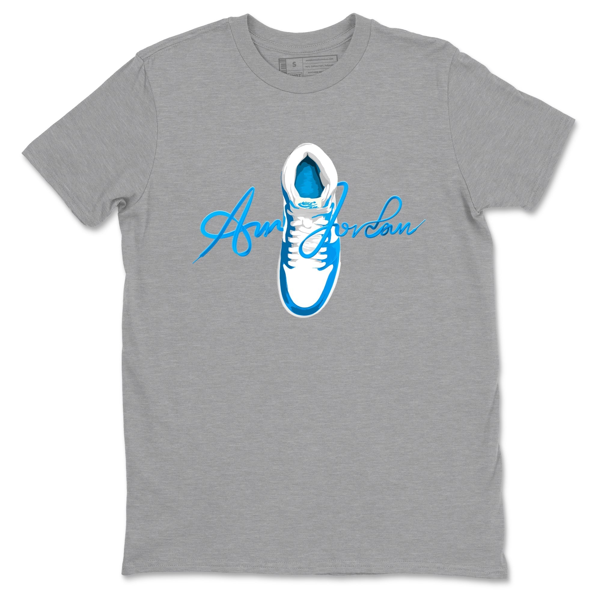 Caligraphy Shoe Lace Sneaker Tees - Air Jordan 1 UNC Reimagined